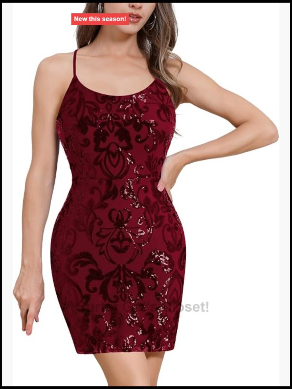 Sparkly Sequin Bodycon Mini Dress Spaghetti Straps Sleeveless Backless
